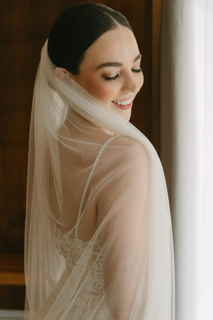 editorial bride portrait soft light getting ready