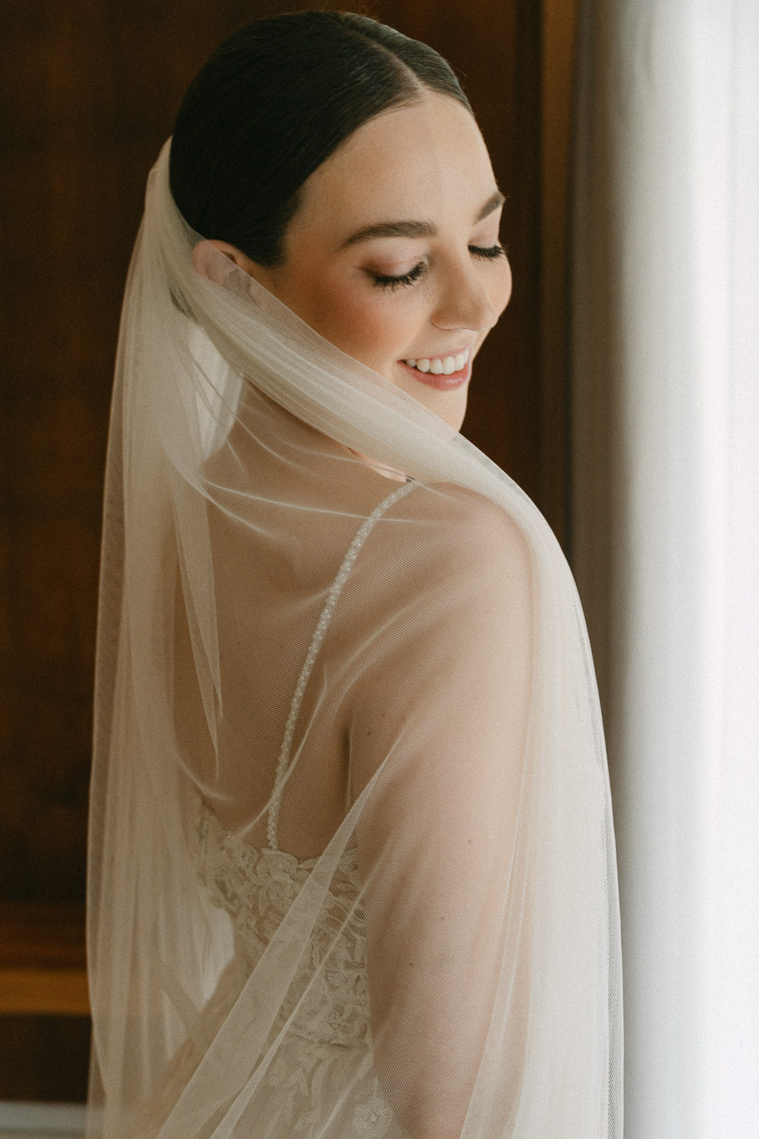 editorial bride portrait soft light getting ready